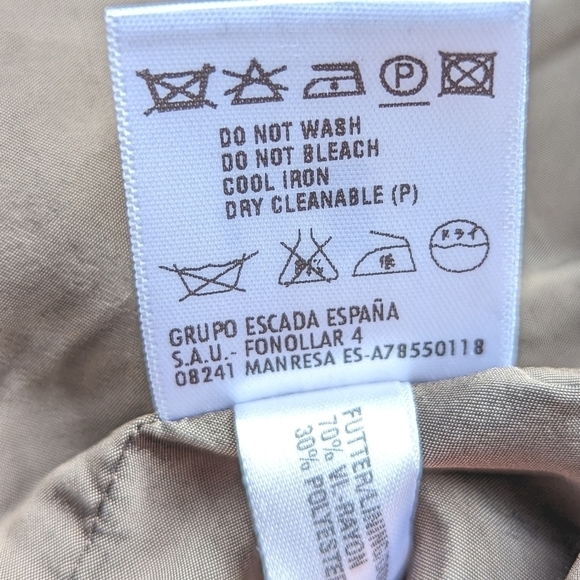 Escada Virgin Wool Tailored Pleated Blazer in Brown and Cream Size 10 / EU 44 - Picture 12 of 13